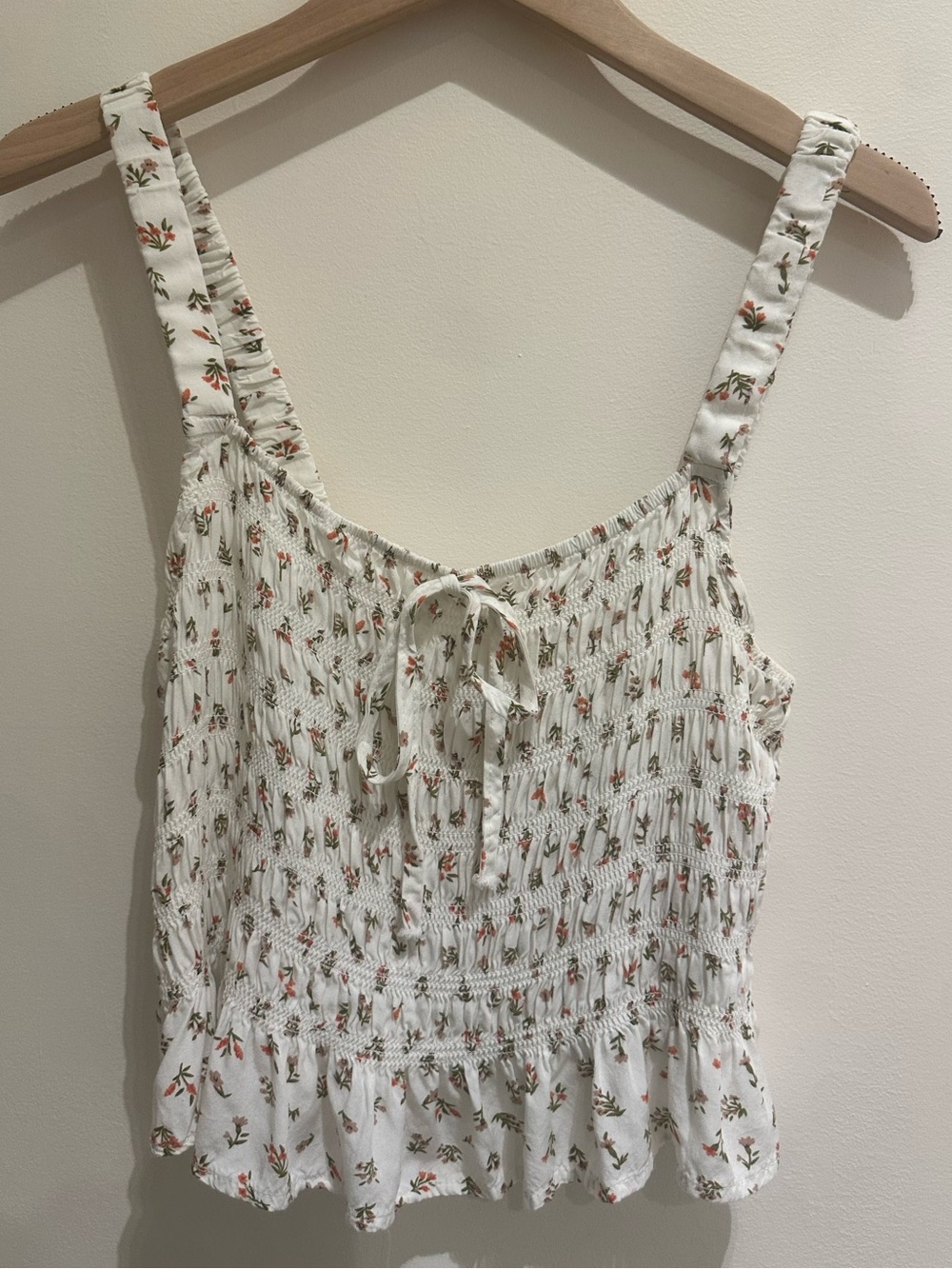 Junior Size XL Floral Ruffle Crop Top